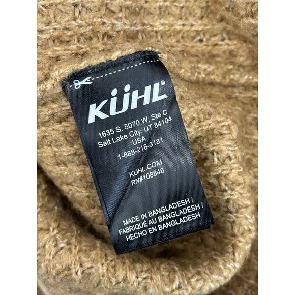 Kuhl Sienna Turtleneck Sweater Womens Size S Tan Brown Waffle Knit Pullover - Picture 6 of 7